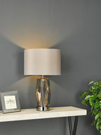 Mubina Touch Table Lamp Black Chrome Smoked Glass With Shade <br>Smoked Glass
