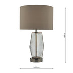 Mubina Touch Table Lamp Black Chrome Smoked Glass With Shade <br>Smoked Glass