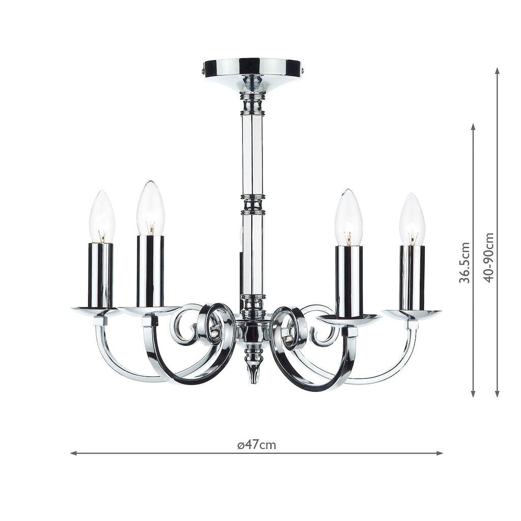 Murray 5 Light Dual Mount Pendant Polished Chrome<br>Polished Chrome