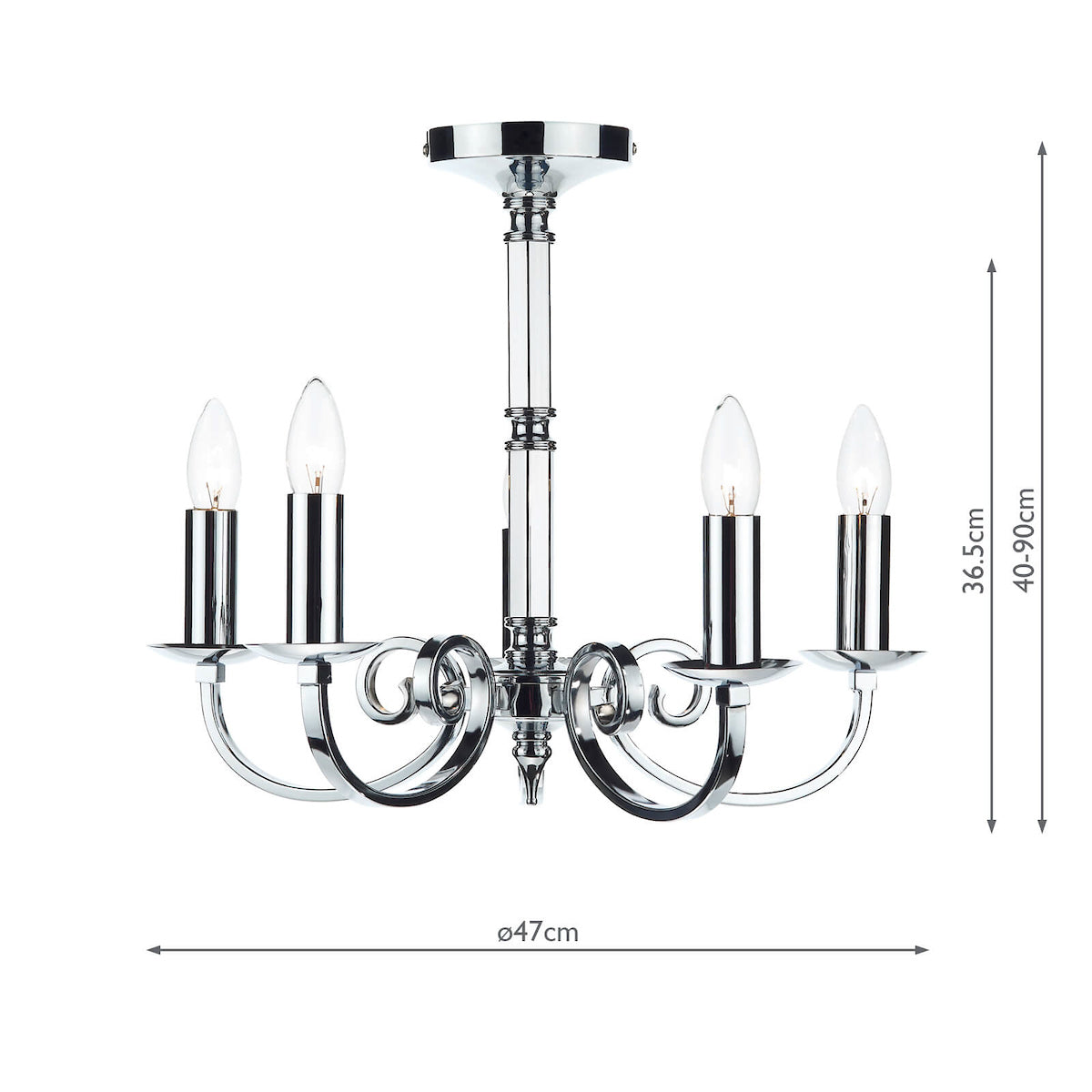Murray 5 Light Dual Mount Pendant Polished Chrome<br>Polished Chrome