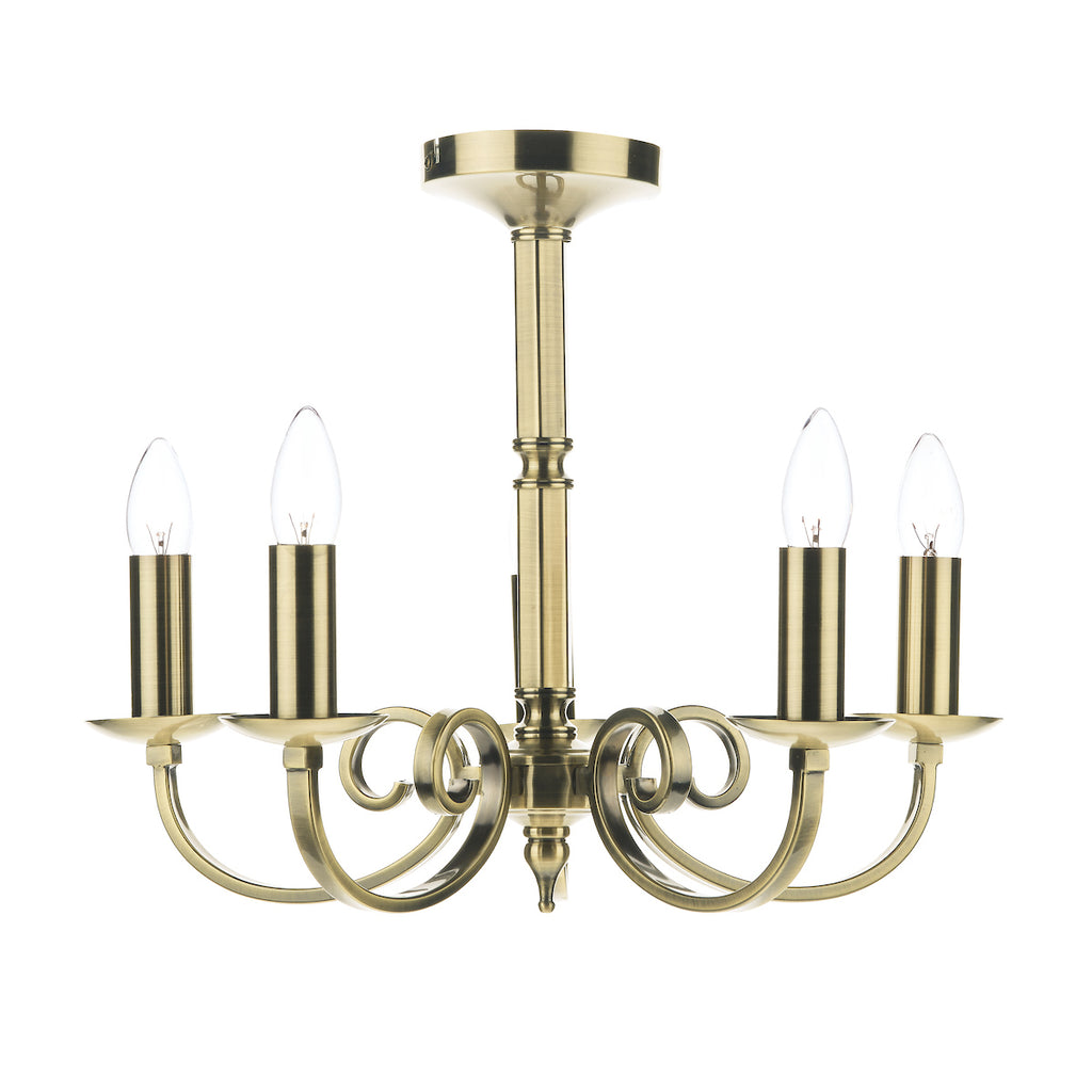 Murray 5 Light Dual Mount Pendant Antique Brass<br>Antique Brass