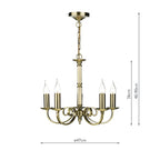 Murray 5 Light Dual Mount Pendant Antique Brass<br>Antique Brass