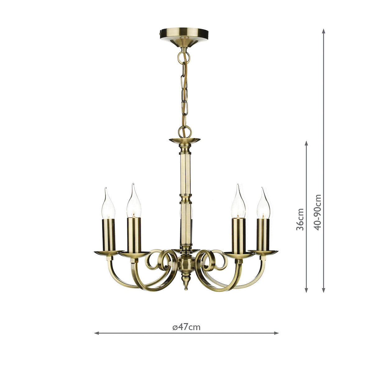 Murray 5 Light Dual Mount Pendant Antique Brass<br>Antique Brass
