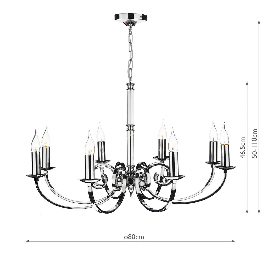 Murray 8 Light Dual Mount Pendant Polished Chrome<br>Polished Chrome