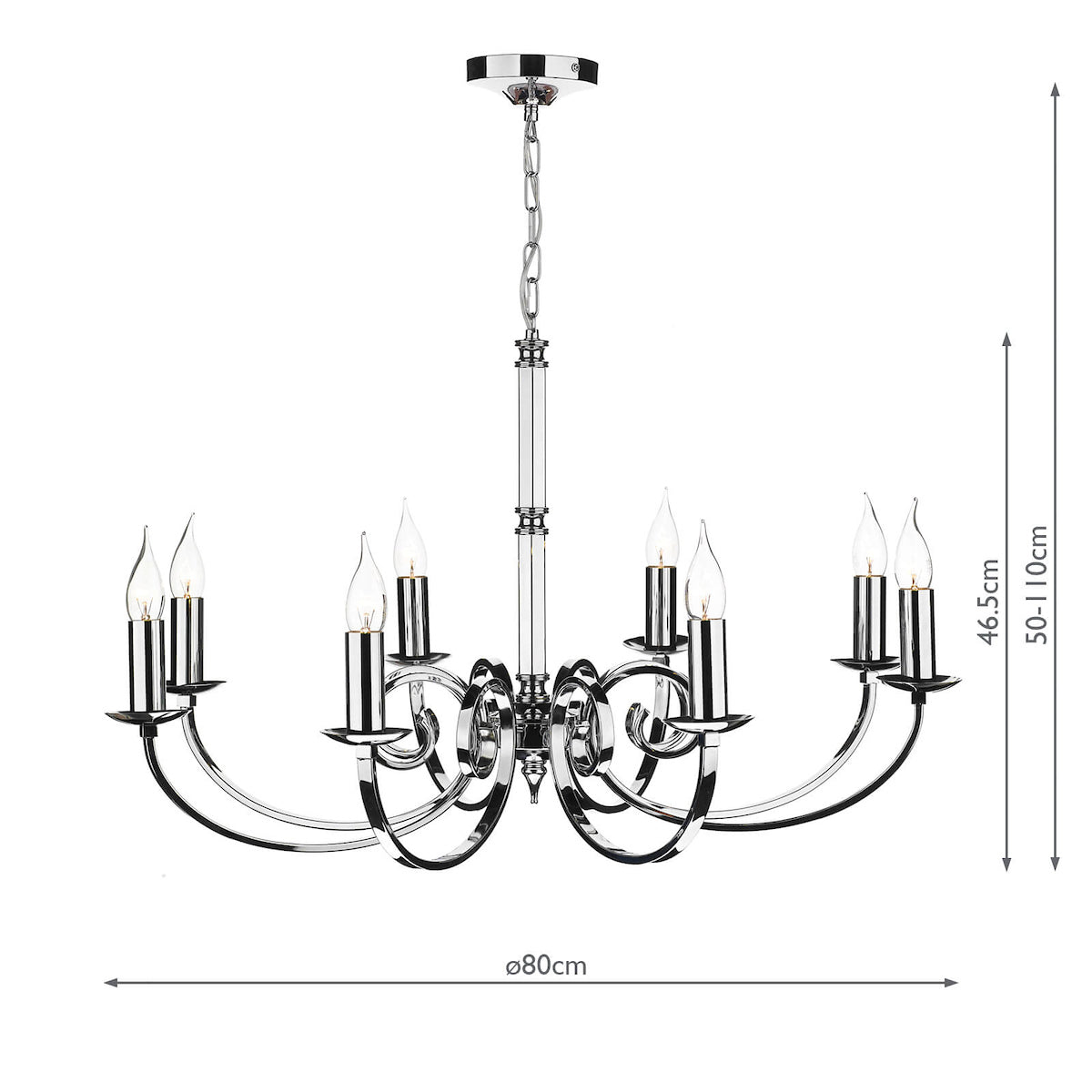 Murray 8 Light Dual Mount Pendant Polished Chrome<br>Polished Chrome