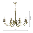 Murray 8 Light Dual Mount Pendant Antique Brass<br>Antique Brass