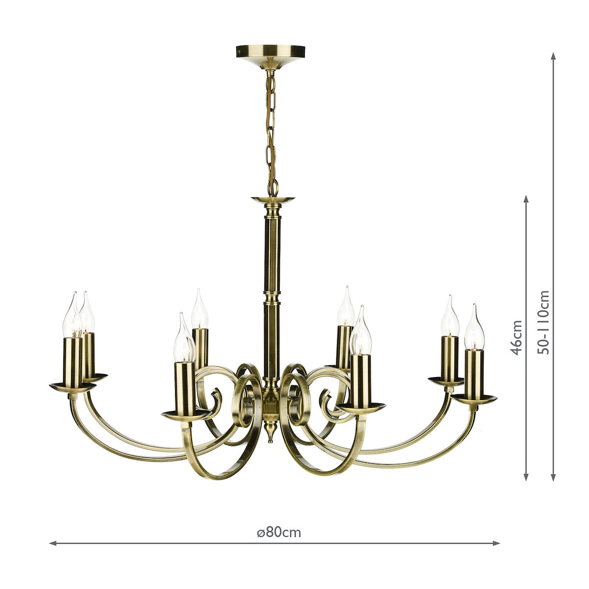 Murray 8 Light Dual Mount Pendant Antique Brass<br>Antique Brass
