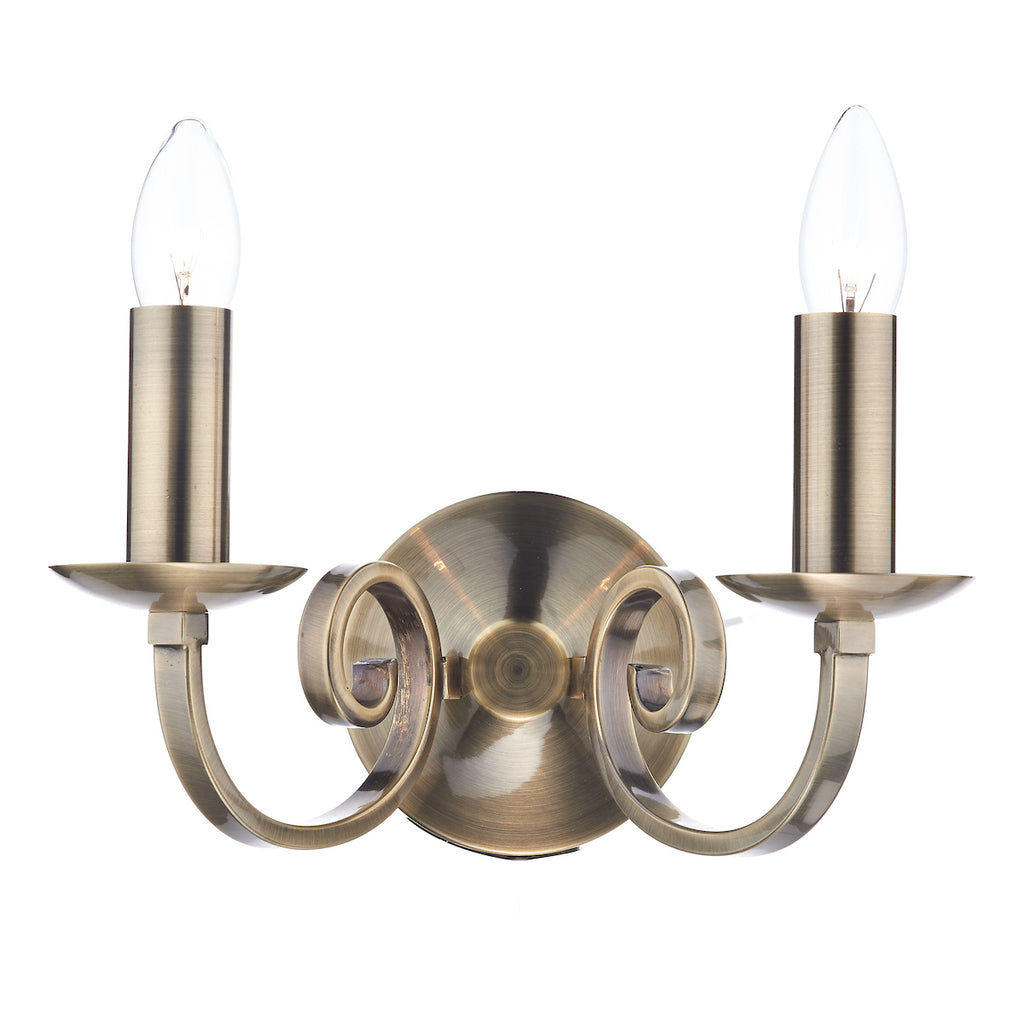 Murray Double Wall Bracket Antique Brass<br>Antique Brass
