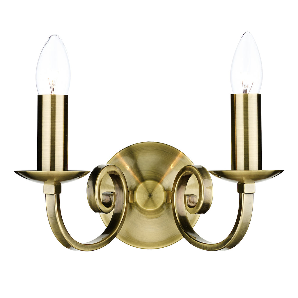Murray Double Wall Bracket Antique Brass<br>Antique Brass