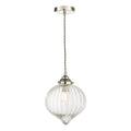 Mya 1 Light Single Pendant Polished Nickel Glass<br>Polished Nickel