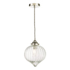 Mya 1 Light Single Pendant Polished Nickel Glass<br>Polished Nickel