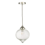 Mya 1 Light Single Pendant Polished Nickel Glass<br>Polished Nickel