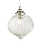 Mya 1 Light Single Pendant Polished Nickel Glass<br>Polished Nickel