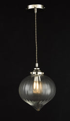 Mya 1 Light Single Pendant Polished Nickel Glass<br>Polished Nickel