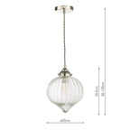 Mya 1 Light Single Pendant Polished Nickel Glass<br>Polished Nickel