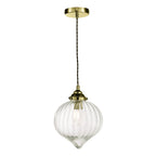 Mya 1 Light Single Pendant Antique Brass Glass<br>Antique Brass
