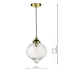 Mya 1 Light Single Pendant Antique Brass Glass<br>Antique Brass