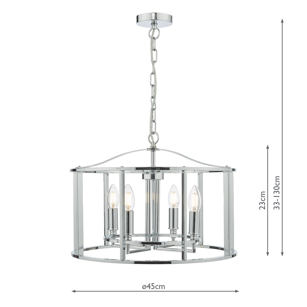 Myka 4 Light Pendant Polished Chrome<br>Polished Chrome