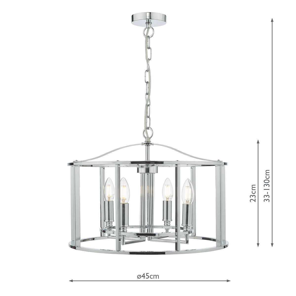 Myka 4 Light Pendant Polished Chrome<br>Polished Chrome