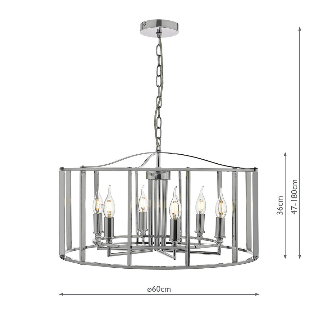Myka 6 Light Pendant Polished Chrome<br>Polished Chrome