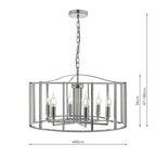 Myka 6 Light Pendant Polished Chrome<br>Polished Chrome