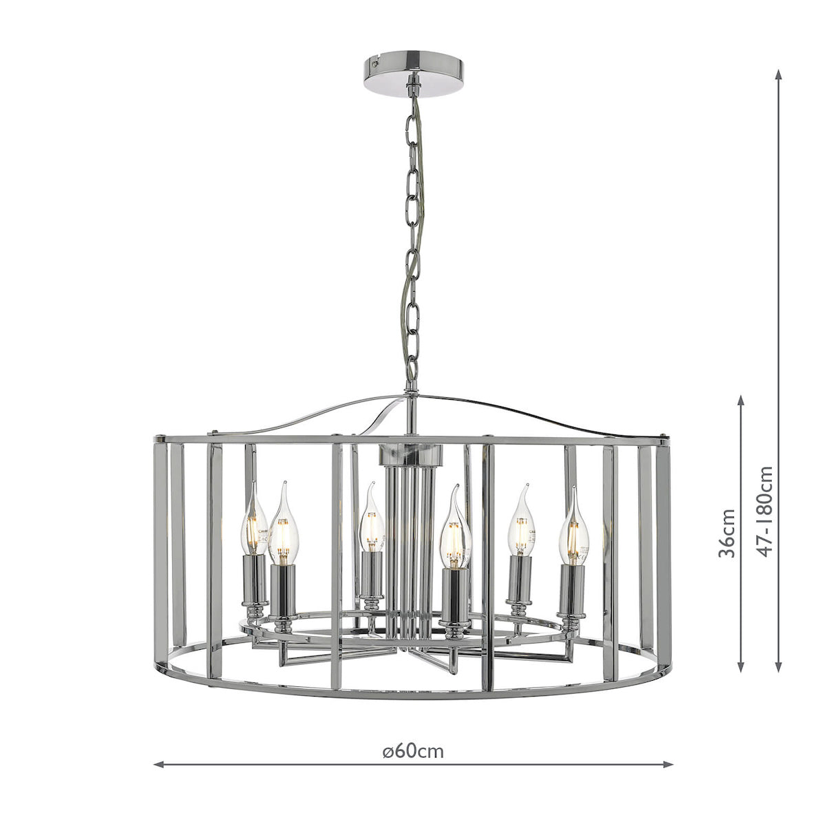 Myka 6 Light Pendant Polished Chrome<br>Polished Chrome