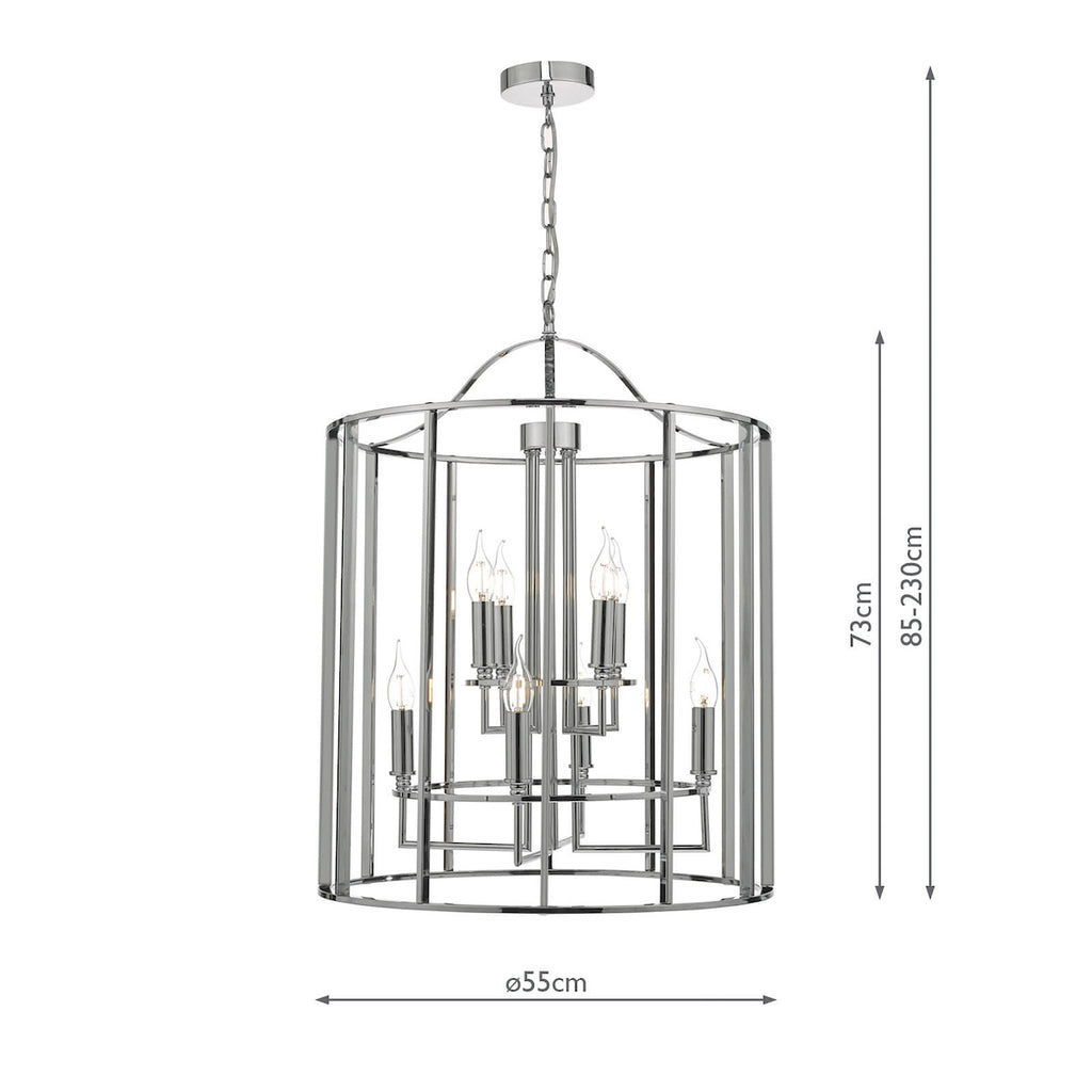 Myka 8lt Lantern Polished Chrome<br>Polished Chrome