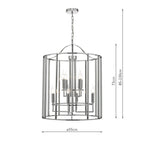 Myka 8lt Lantern Polished Chrome<br>Polished Chrome