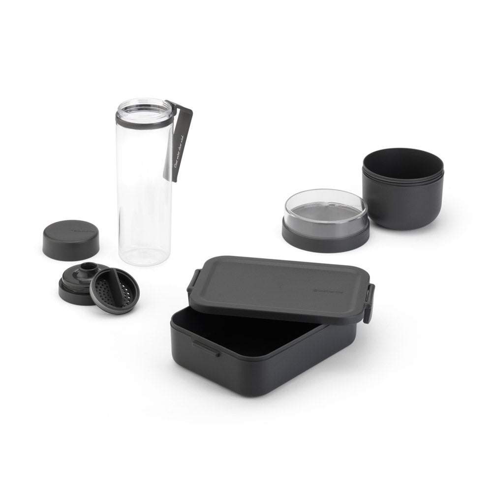Brabantia Make & Take Breakfast and Lunch Set 3 Pieces (Water Bottle Breakfast Bowl Lunch Box Medium)