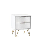 Messina 2 Drawer Bedside Table In White