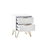 Messina 2 Drawer Bedside Table In White