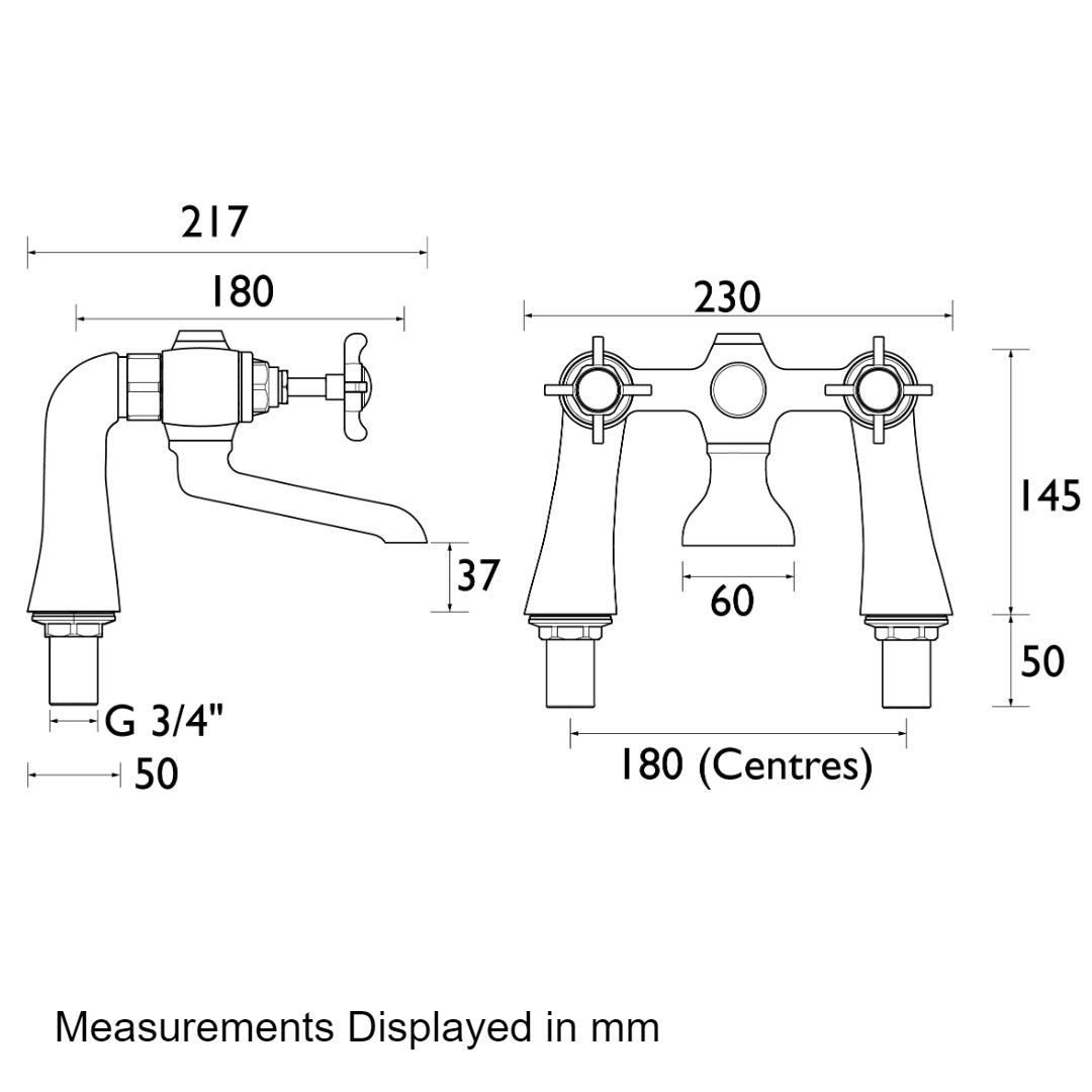 Bristan 1901 Bath Filler with Ceramic Disc Valves - Chrome
