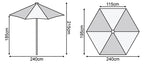 Nova <br> Antigua Aluminium Parasol 2.4m Round Grey