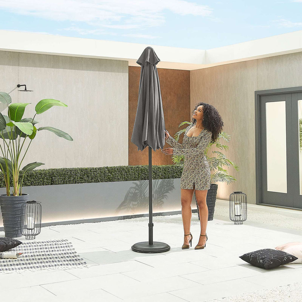Nova <br> Antigua Aluminium Parasol 2.4m Round Grey