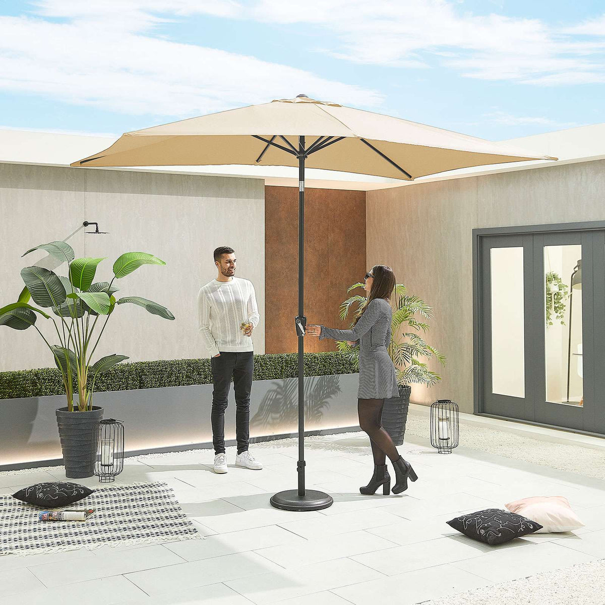 Nova <br> Antigua Aluminium Parasol 3m x 2m Rectangular Beige