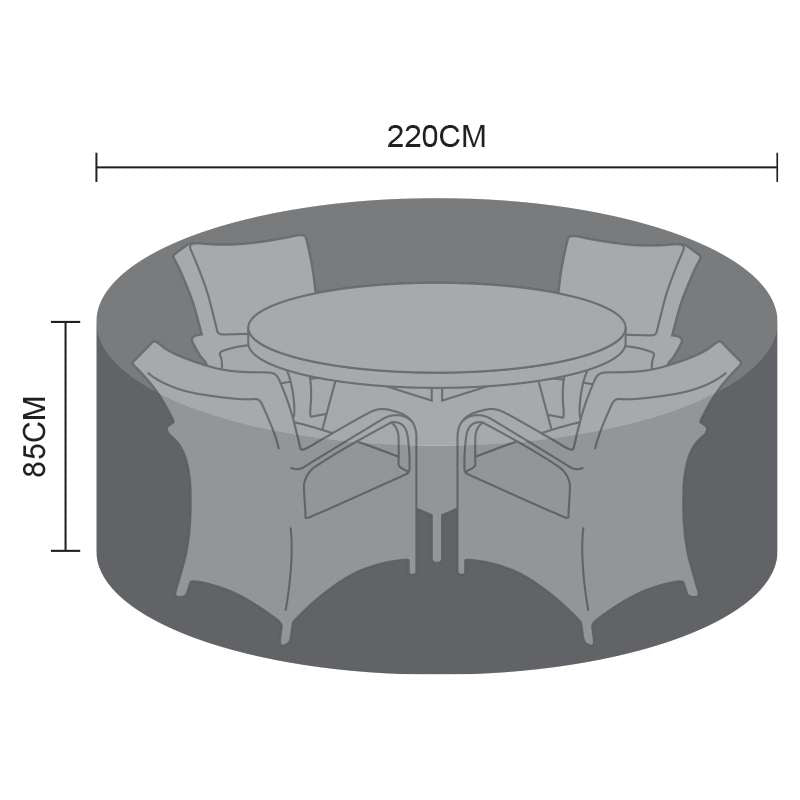 Nova <br> Dining Set Cover 4 Seat Round
