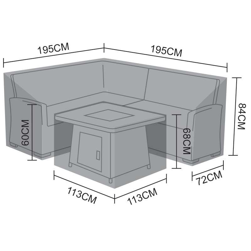 Nova <br> Cambridge Compact Corner w/ Fire Pit Cover