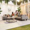Nova <br> Tranquility Outdoor Fabric Corner Sofa Set with Coffee Table Light Grey