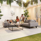 Nova <br> Tranquility Outdoor Fabric Corner Sofa Set with Coffee Table Light Grey