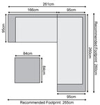 Nova <br> Tranquility Outdoor Fabric Corner Sofa Set with Coffee Table Light Grey