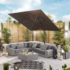 Nova <br> Galaxy LED Cantilever Parasol - 3m Square Grey - Including Base
