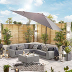 Nova <br> Galaxy LED Cantilever Parasol - 3m Square Grey - Including Base