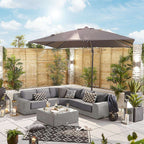 Nova <br> Galaxy LED Cantilever Parasol - 3m Square Grey - Including Base