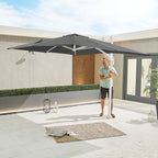 Nova <br> White Genesis Cantilever Parasol 3m x 2.5m Rectangular Grey