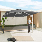 Nova <br> White Frame Galaxy LED Cantilever Parasol 3m Square Grey