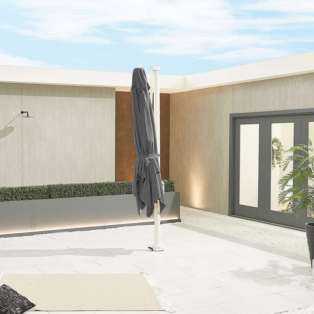 Nova <br> White Frame Galaxy LED Cantilever Parasol 3m Square Grey