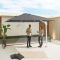 Nova <br> White Frame Galaxy LED Cantilever Parasol 3m Square Grey