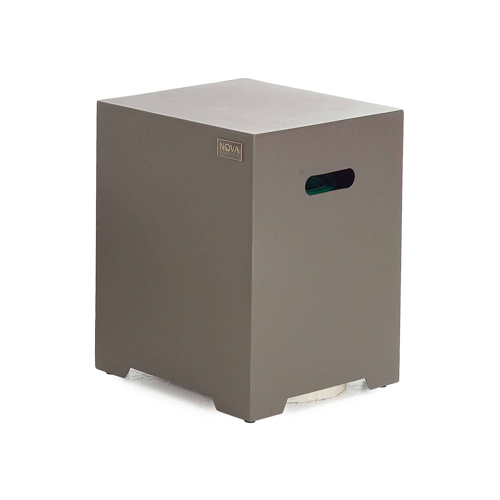 Nova <br> Square Aluminium Gas Tank Holder with Cover Coffee