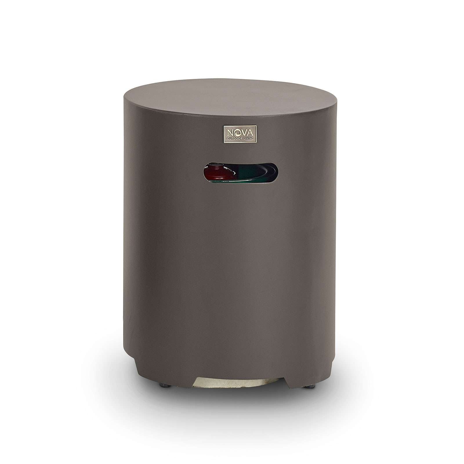 Nova <br> Round Aluminium Gas Tank Holder with Cover Coffee
