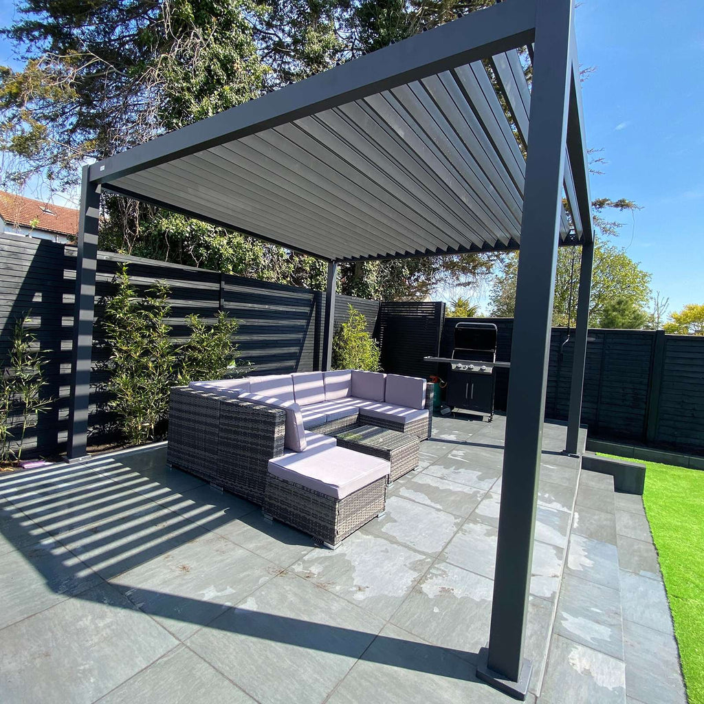 Nova <br> Titan Aluminium Pergola - 3.6m x 3.6m Square - Grey